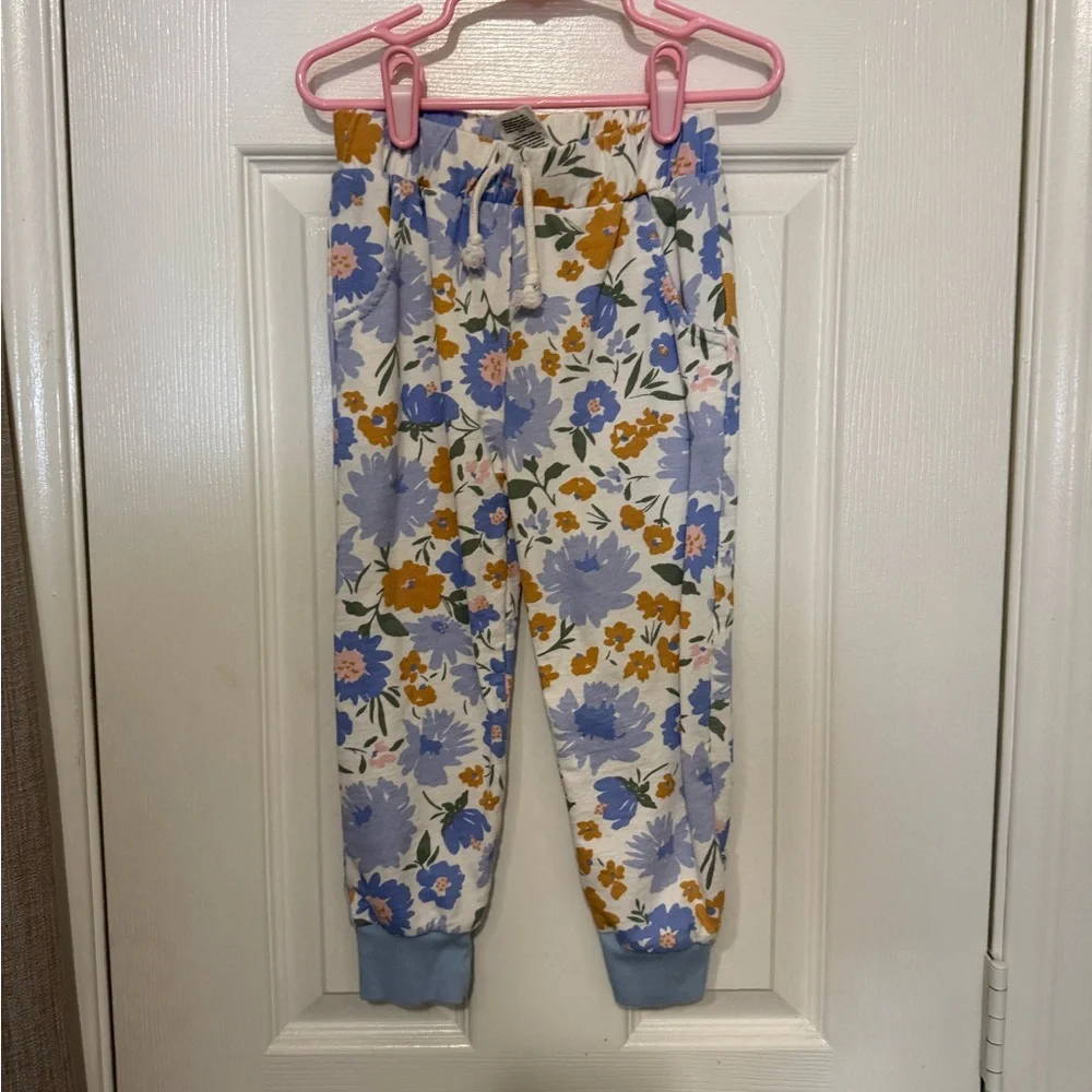 Honest Baby Organic Cotton Floral Hooded Zip Up Sweatshirt & Sweatpants Set